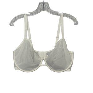 Auden Unlined Underwire Bra 38DDD Cream New Demi Coverage Adjustable